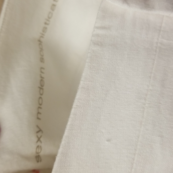 Bebe women's linen blend white pants - Picture 8 of 9